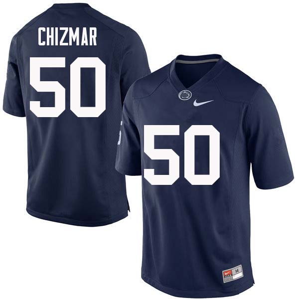 Men #50 Max Chizmar Penn State Nittany Lions College Football Jerseys Sale-Navy